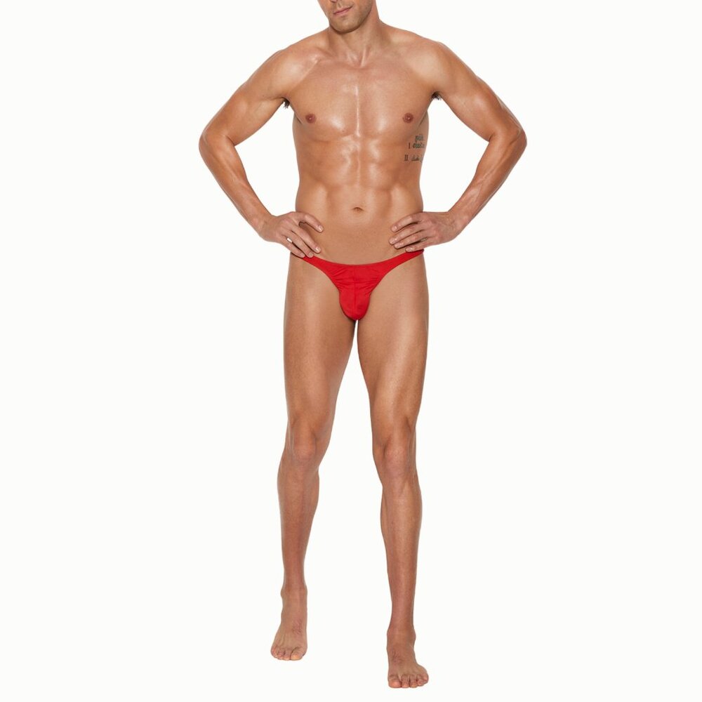 Mens Micro Mini Thong Red Low Rise Underwear - Picture 3 of 8